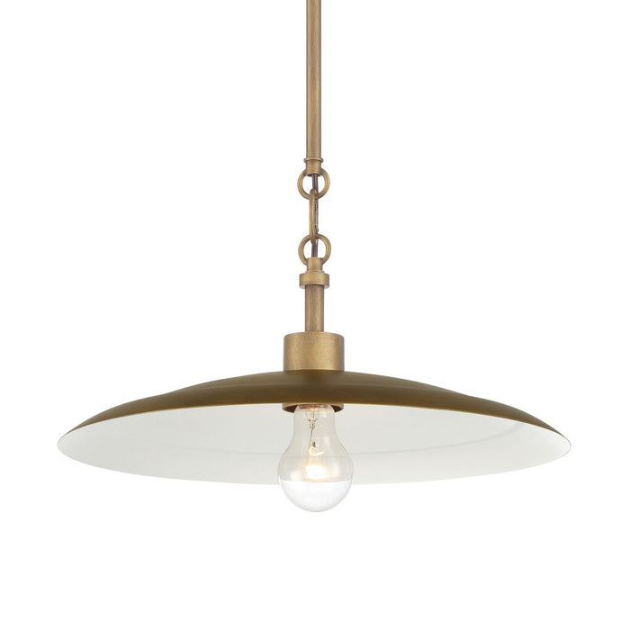 Minka-Lavery - 296-741 - One Light Pendant - York - Natural Brass & Dark Matte Coa
