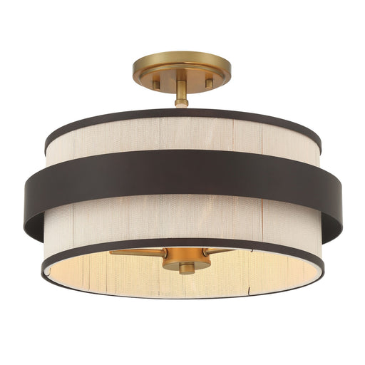 Harbor Wrap Three Light Semi Flush Mount Legacy Brass (Painted) & Dark