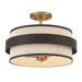 Minka-Lavery - 3685-886 - Three Light Semi Flush Mount - Harbor Wrap - Legacy Brass (Painted) & Dark