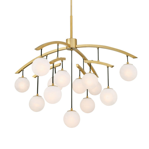 Curven 13 Light Chandelier Legacy Brass