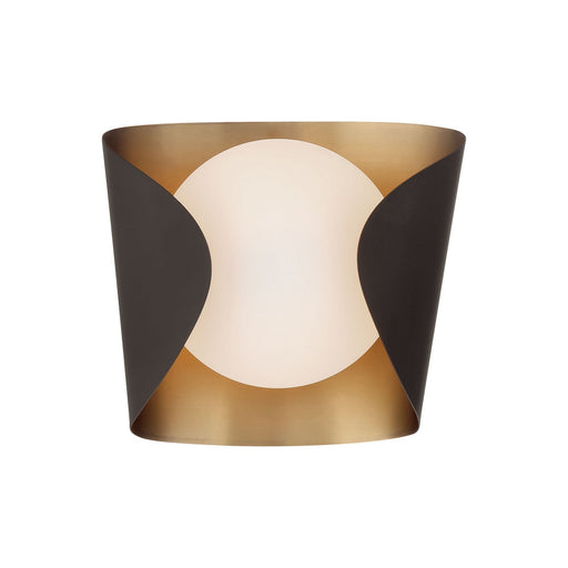 Flare One Light Vanity Legacy Brass & Dark Bronze
