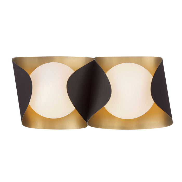 Minka-Lavery - 3772-855 - Two Light Vanity - Flare - Legacy Brass & Dark Bronze