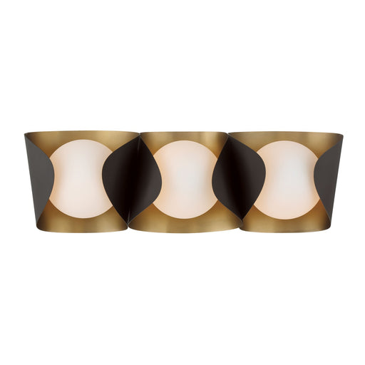 Flare Three Light Vanity Legacy Brass & Dark Bronze