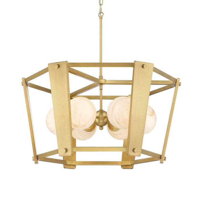 Minka-Lavery - 3786-732 - Six Light Pendant - Shimmer - Legacy Brass