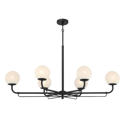 Whitehall Six Light Island Pendant Dark Matte Black