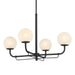 Minka-Lavery - 3797-899 - Four Light Chandelier - Whitehall - Dark Matte Black