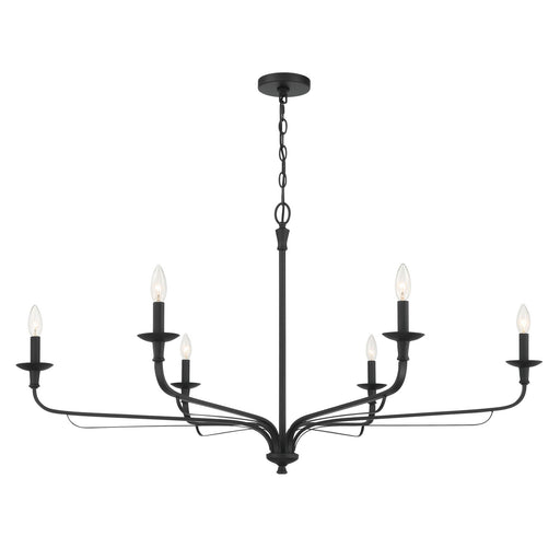 Minka-Lavery - 3826-899 - Six Light Chandelier - Velena - Dark Matte Black