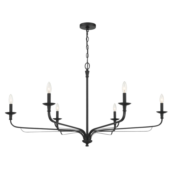 Minka-Lavery - 3826-899 - Six Light Chandelier - Velena - Dark Matte Black