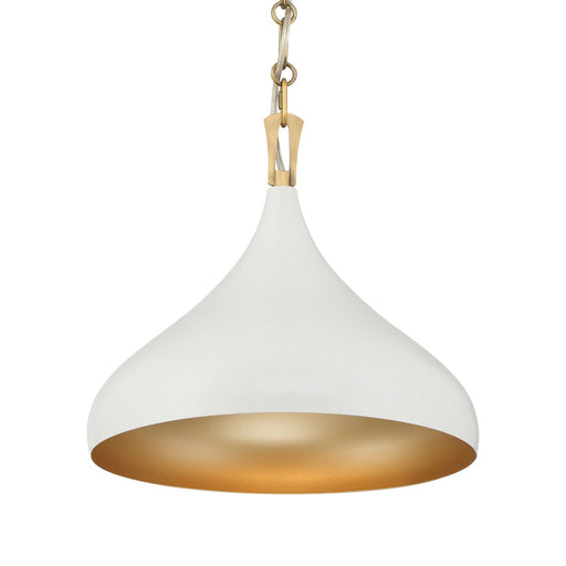 Cedar Lane One Light Pendant Legacy Brass & Off White Cream