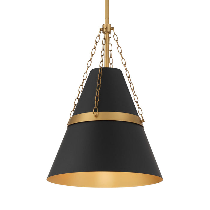 Minka-Lavery - 3933-876 - One Light Pendant - Springfield - Legacy Brass & Dark Matte Blac
