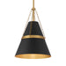 Minka-Lavery - 3933-876 - One Light Pendant - Springfield - Legacy Brass & Dark Matte Blac