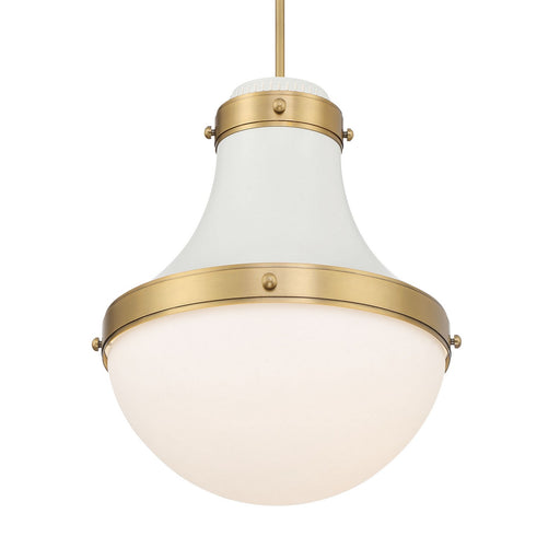 Purelight One Light Pendant Legacy Brass & Off White Cream