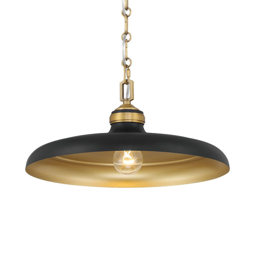 Crowne One Light Pendant Legacy Brass & Dark Matte Blac