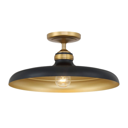 Crowne One Light Semi Flush Mount Legacy Brass & Dark Matte Blac