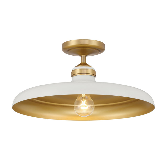 Minka-Lavery - 3936-879 - One Light Semi Flush Mount - Crowne - Legacy Brass & Off White Cream