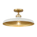 Minka-Lavery - 3936-879 - One Light Semi Flush Mount - Crowne - Legacy Brass & Off White Cream