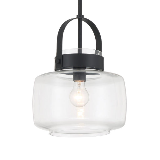 Wickglow One Light Pendant Dark Matte Black