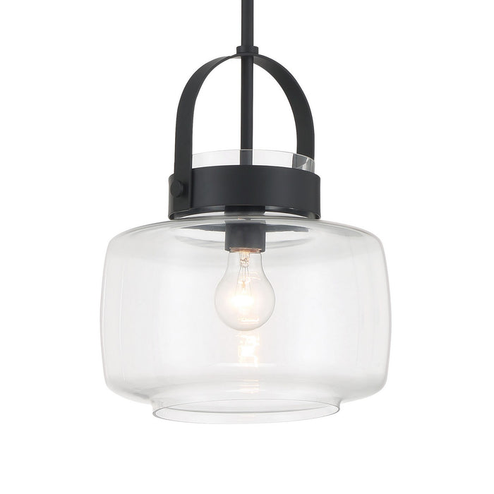 Minka-Lavery - 3937-899 - One Light Pendant - Wickglow - Dark Matte Black