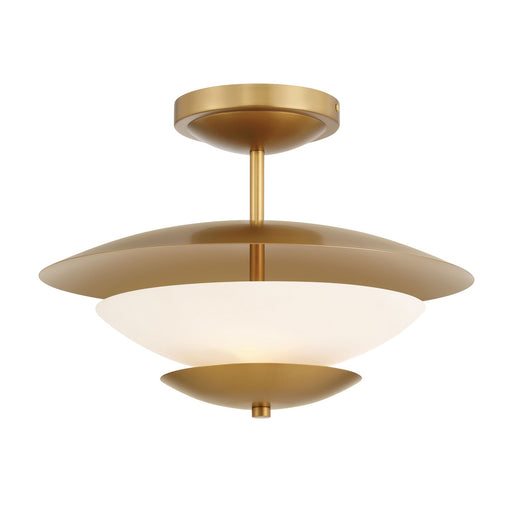 Solara Three Light Semi Flush Mount Legacy Brass