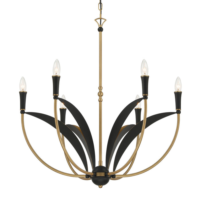 Minka-Lavery - 5696-782 - Six Light Chandelier - Miller - Legacy Brass & Sand Coal