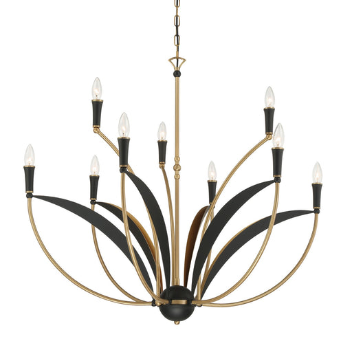 Miller Nine Light Chandelier Legacy Brass & Sand Coal