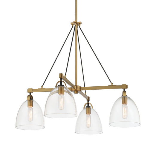 Sommersby Four Light Chandelier Legacy Brass & Matte Coal