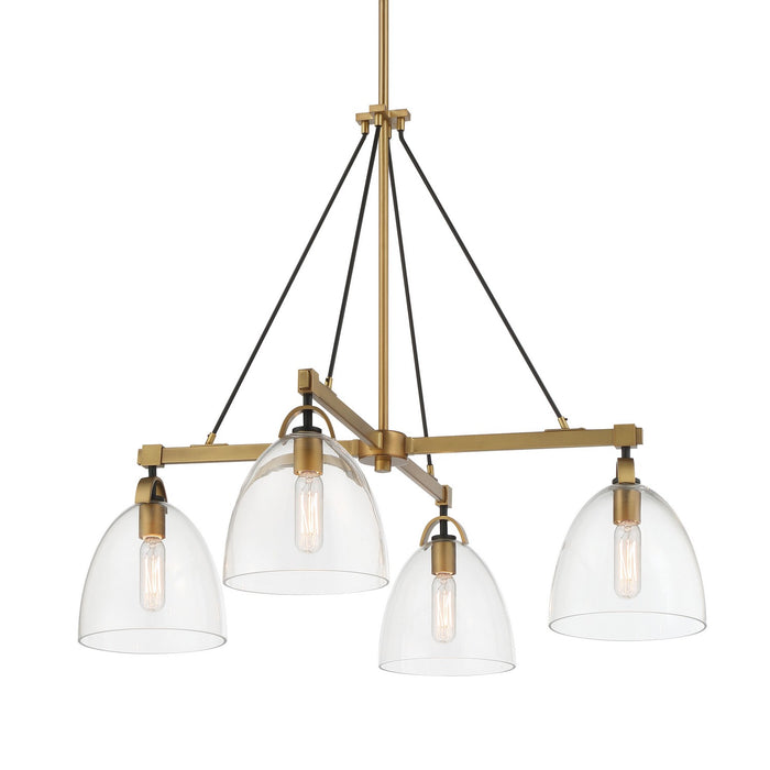 Minka-Lavery - 5714-876 - Four Light Chandelier - Sommersby - Legacy Brass & Matte Coal