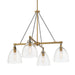 Minka-Lavery - 5714-876 - Four Light Chandelier - Sommersby - Legacy Brass & Matte Coal