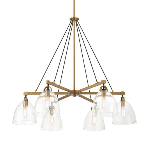 Sommersby Six Light Chandelier Legacy Brass & Matte Coal