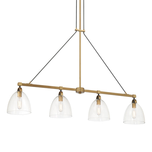 Sommersby Four Light Island Pendant Legacy Brass & Matte Coal