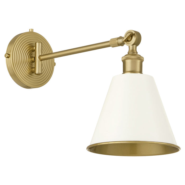 Quorum - 5320-1-0880 - One Light Wall Mount - Bailey - Studio White w/ Aged Brass