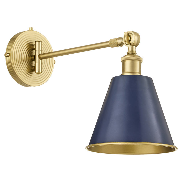 Quorum - 5320-1-3280 - One Light Wall Mount - Bailey - Blue w/ Aged Brass
