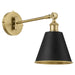 Quorum - 5320-1-5980 - One Light Wall Mount - Bailey - Matte Black w/ Aged Brass