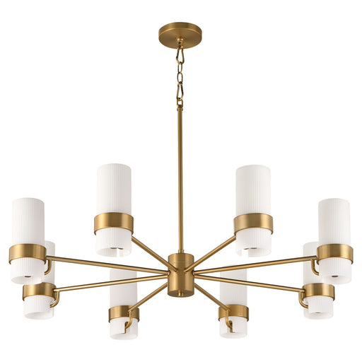 Sojourn Eight Light Chandelier Brushed Brass