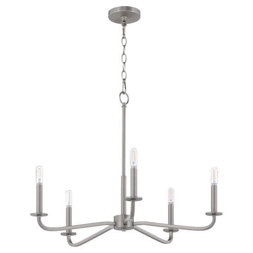 Rutherford Five Light Chandelier Satin Nickel
