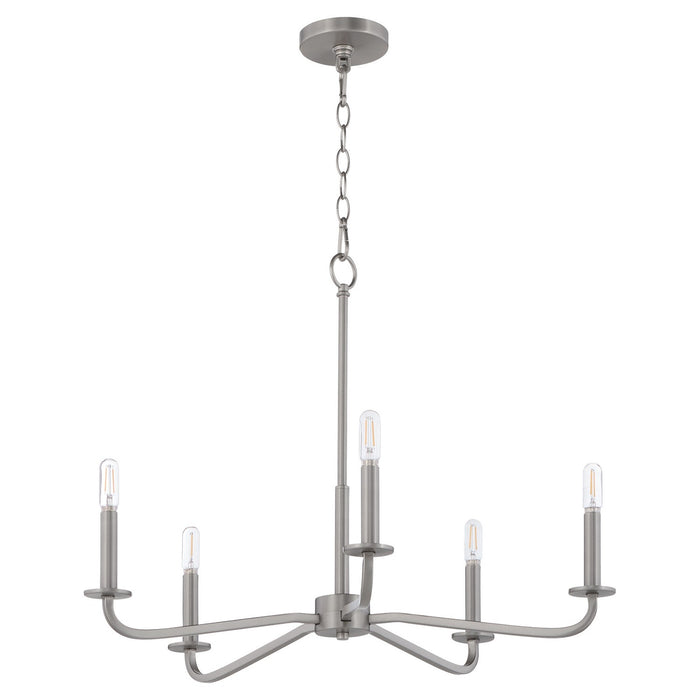 Quorum - 6307-5-65 - Five Light Chandelier - Rutherford - Satin Nickel