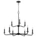 Quorum - 6307-9-59 - Nine Light Chandelier - Rutherford - Matte Black