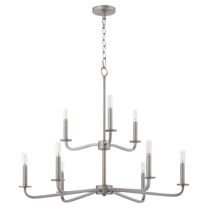 Quorum - 6307-9-65 - Nine Light Chandelier - Rutherford - Satin Nickel