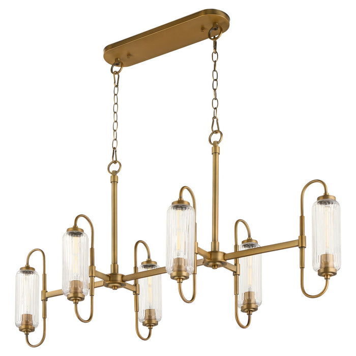 Quorum - 6615-6-47 - Six Light Pendant - Whitmire - Brushed Brass