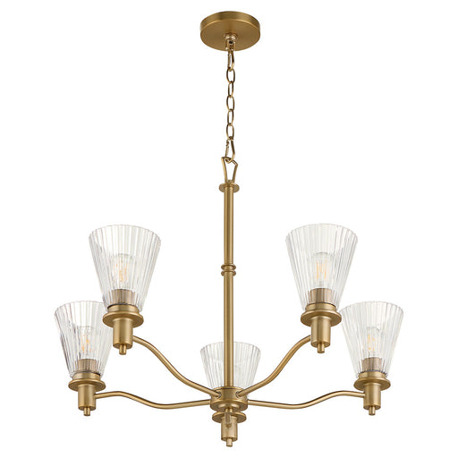 Lawton Five Light Chandelier Brushed Brass