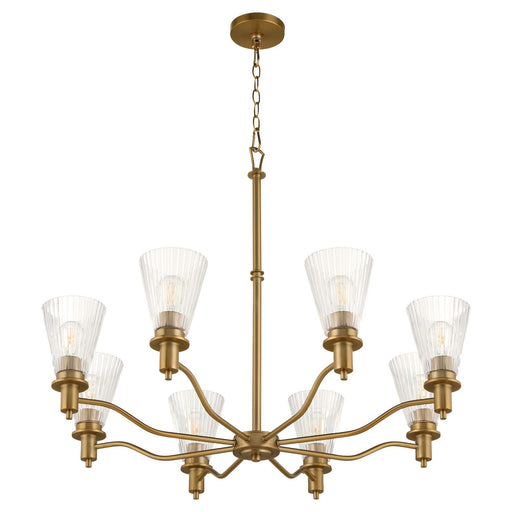 Lawton Eight Light Chandelier Brushed Brass