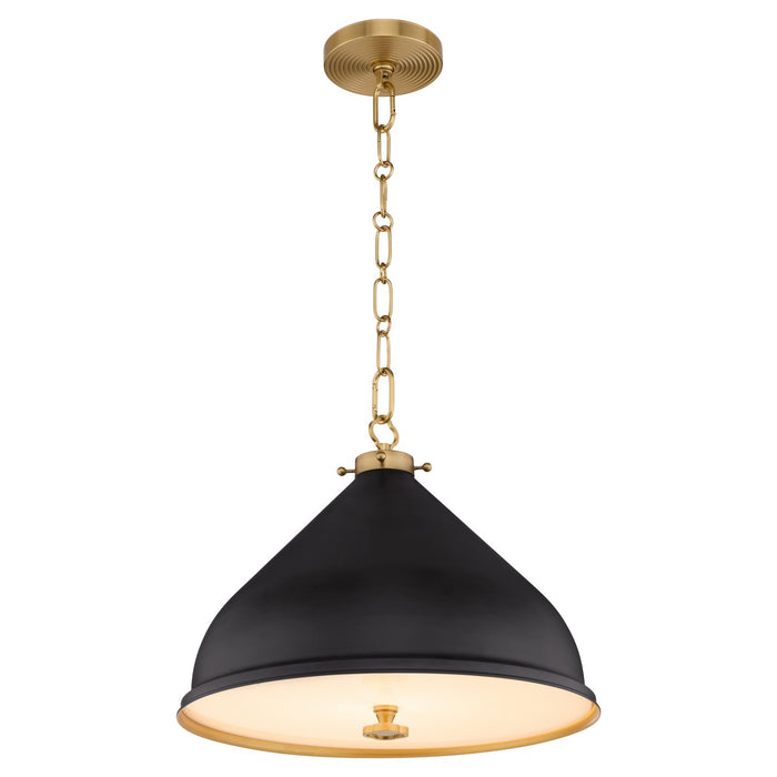 Quorum - 6863-16-5980 - One Light Pendant - Bonnel - Matte Black / Aged Brass