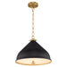 Quorum - 6863-16-5980 - One Light Pendant - Bonnel - Matte Black / Aged Brass