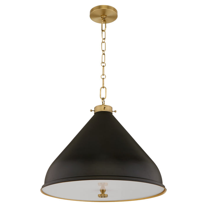Quorum - 6863-20-5980 - One Light Pendant - Bonnel - Matte Black / Aged Brass