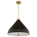 Quorum - 6863-20-5980 - One Light Pendant - Bonnel - Matte Black / Aged Brass