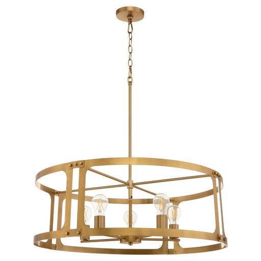 Colburn Five Light Pendant Brushed Brss