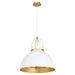Quorum - 823-3-0880 - Three Light Pendant - Pruitt - Studio White/ Aged Brass