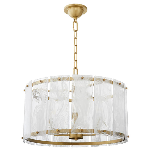 Prestige Four Light Pendant Aged Brass
