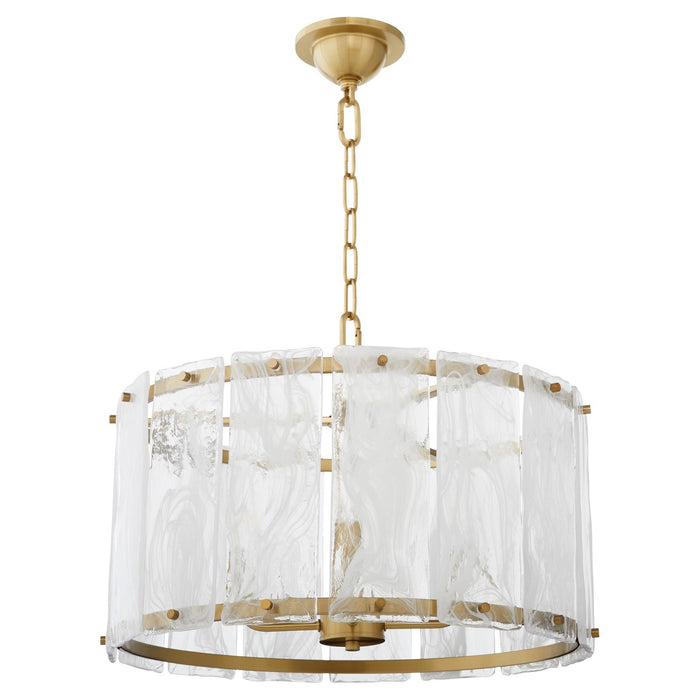 Quorum - 8575-4-80 - Four Light Pendant - Prestige - Aged Brass