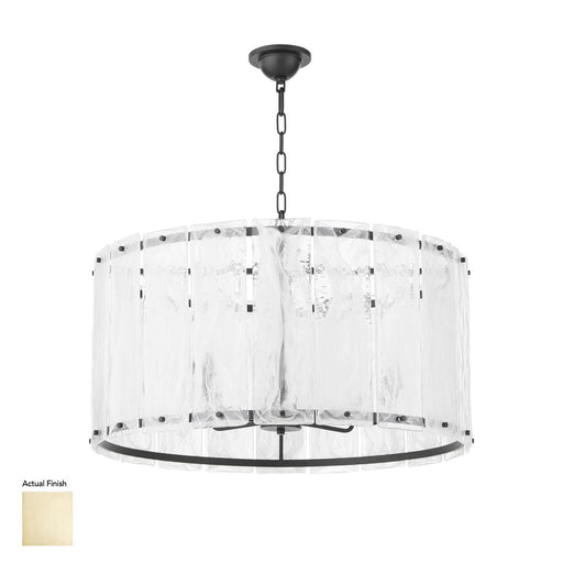 Prestige Eight Light Pendant Aged Brass